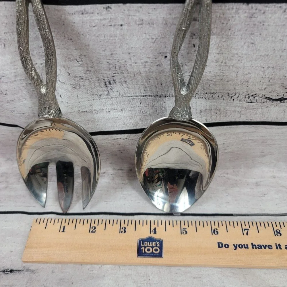 Acorn Branch Decorative Silver Serving Set